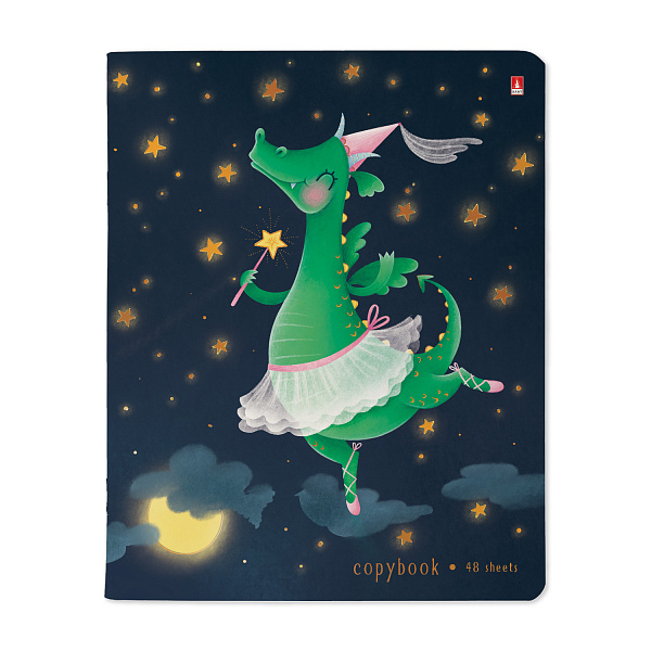 Тетрадь 48 л. кл. "ВОЛШЕБНЫЕ ДРАКОНЫ" 5 ВИДОВ