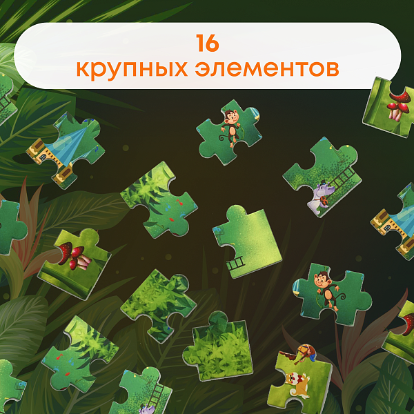 Пазл магнитный "Обезьяны забияки" 16 эл. Игрушка-головоломка развивающая