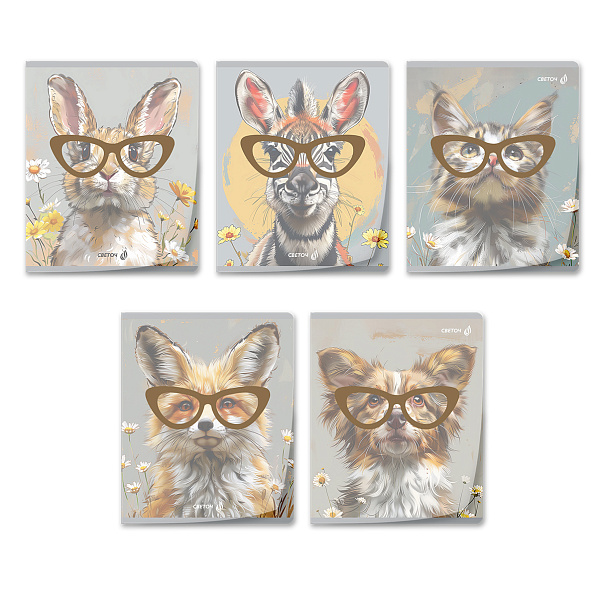 Тетрадь 96 л. кл. "Наблюдаю за тобой" пластик. обложкой 180 мкм., с трафарет.печатью, цвет.запечат.титул лист A5 на скобе 65 г/кв.м , белизна 100 %. 01105 "Светоч"