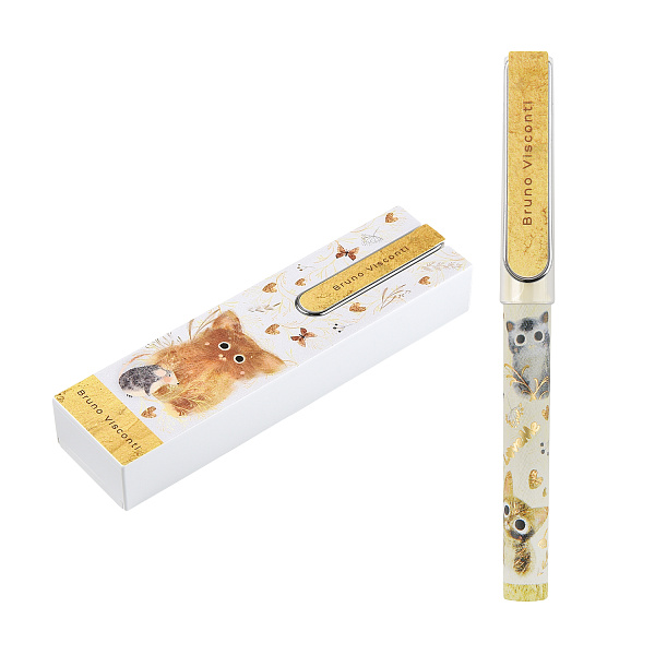 Ручка перьевая "LOVE ME" В ПЛАСТИКОВОМ ПЕНАЛЕ , СО СМЕННЫМИ  КАРТРИДЖАМИ (4 ШТ), EF, СИНЯЯ (4 ВИДА)