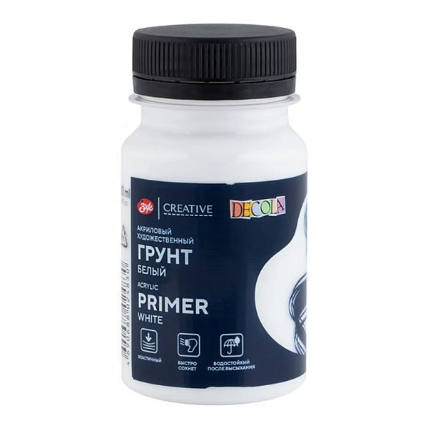 Грунт акриловый художественный белый 100мл Декола