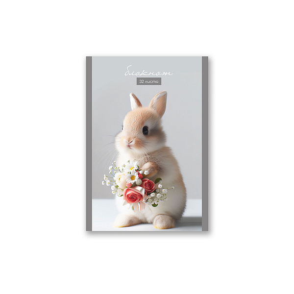 Блокнот А6 32 л. кл. "Зайка моя" на скобе, 01727  "Светоч"