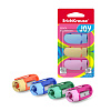 Набор 3 пластиковые точилки ErichKrause® Joy®, цвет корпуса ассорти в блистере