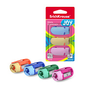 Набор 3 пластиковые точилки ErichKrause® Joy®, цвет корпуса ассорти в блистере
