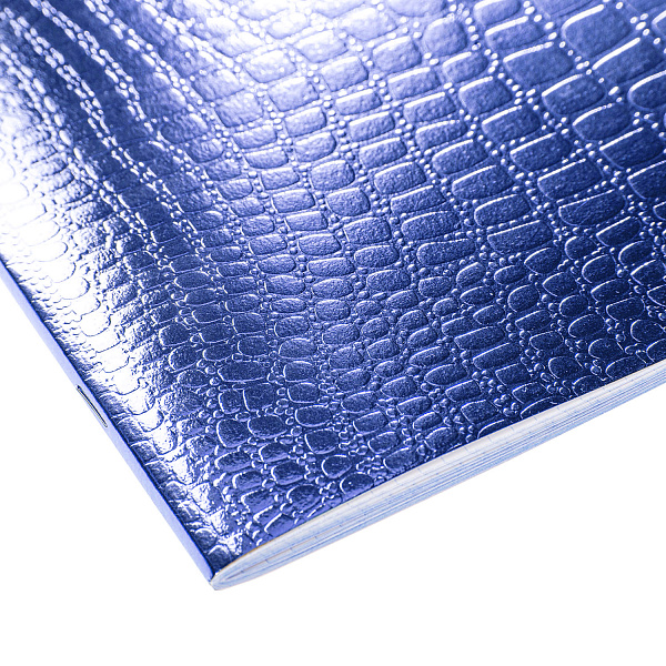 Тетрадь 48 листов в клетку Обл. Бумвинил METALLIC тиснение CROCO Синий 60-65г/кв.м на скобе 