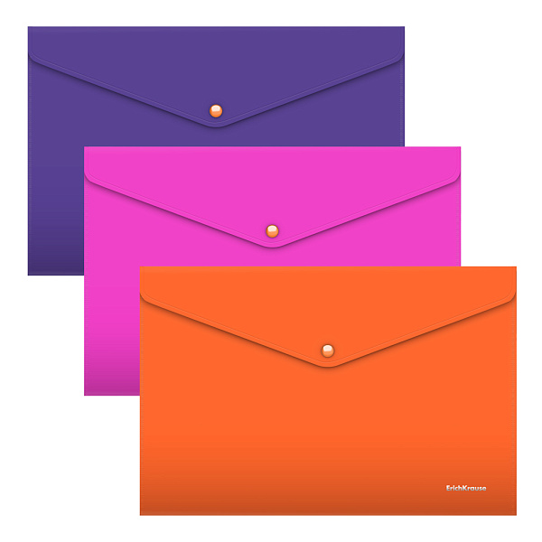 Папка-конверт на кн. А4 ErichKrause Soft Caribbean Sunset, непрозрачный, ассорти