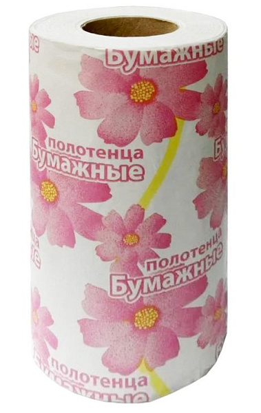 Полотенце бумажное 1-слойное натуральный цвет 30м