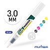 Маркер меловой 3.0 мм, MunHwa "Chalk Marker", спиртовая основа, круглый наконечник, круглый корпус, белый