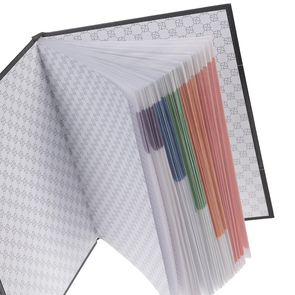 Бизнес-блокнот А5 80 листов клетка твердый переплет "Бархатный стиль_чёрный" 167х216мм 5-цв. блок запечат. форзац глянц. ламин.