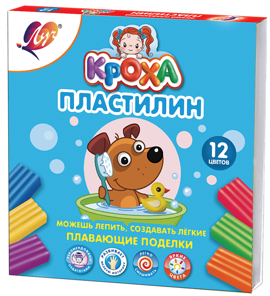 Пластилин плавающий 12 цветов