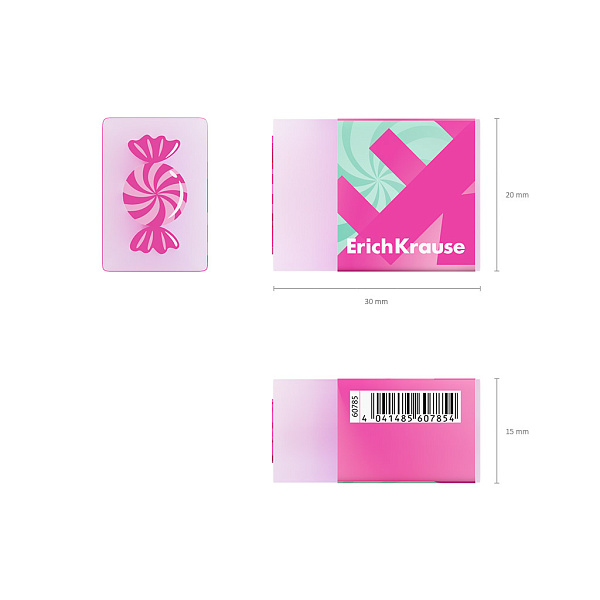 Ластик ErichKrause Candy (в коробке по 36 шт.)