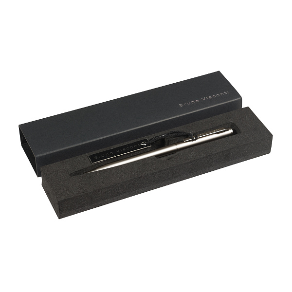 РУЧКА "PALERMO" В ПОДАРОЧНОМ ФУТЛЯРЕ, 0.7 ММ, СИНЯЯ (корпус шампань, футляр черный) (10702070/111223/3500566,КИТАЙ)