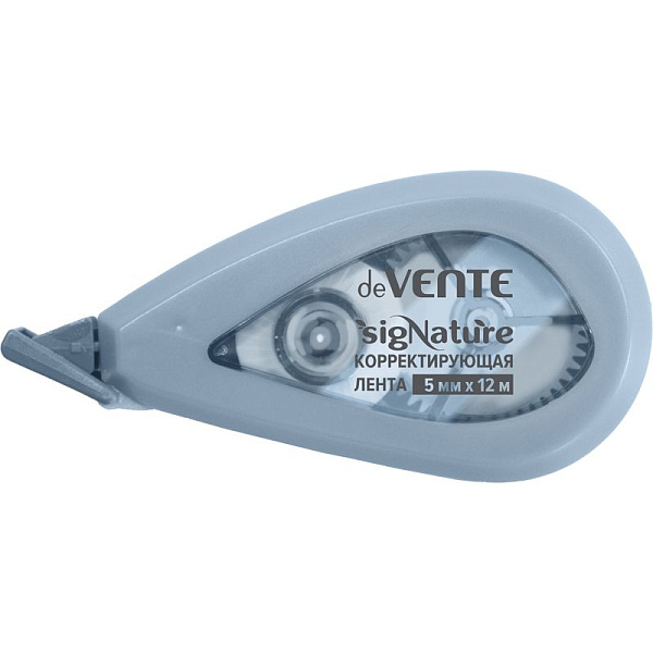 Корректир. лента 5мм х 12м "deVENTE. sigNATURE" полупрозрачный корпус с цветной рамкой, сумеречный синий, фронтальный аппликатор, в картонном блистере