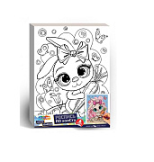 Холст для росписи 15*20 см "Зайка с бантиком" МУЛЬТИ АРТ