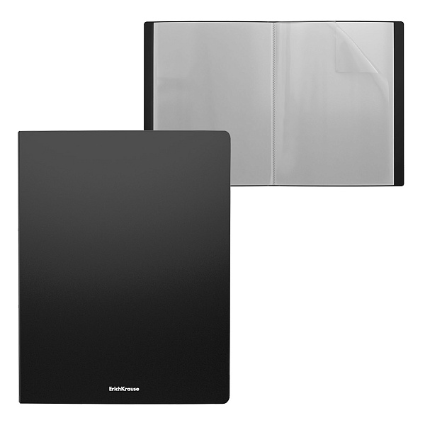Папка 10 файлов пластиковая ErichKrause Classic, A4 черный