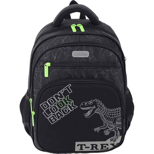 Рюкзак "deVENTE. Grade. T-Rex" школьный жесткий 37x28x16 см (16 л) вес 700 г, плотный износостойкий полиэстер с водоотталкивающей пропиткой, 2 просторных отделения на молнии (одно отделение с разделителями для учебников, другое отделение с органайзер