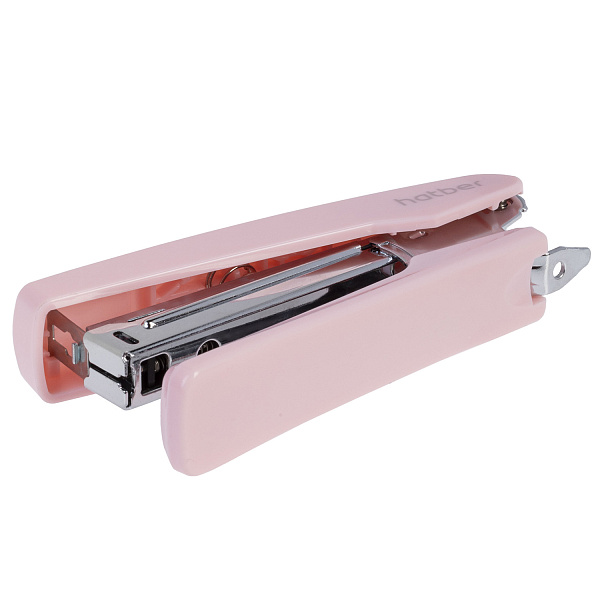 Степлер на 16 л. №10 Hatber Gentle Пластиковый 100 скоб захват 60мм с антистеплером Ассорти в картонной коробке