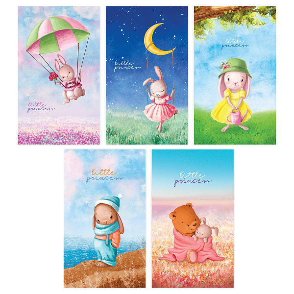 Блокнот А7, 48 листов на склейке, BG "Little bunny", мягкая обложка мелованный картон, 60 г/кв.м