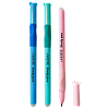 Ручка гелевая 0,7 мм стираемая "deVENTE. Study Pen. School" СИНЯЯ, корпус ассорти 3 цвета с покрытием Velvet Touch, с эргономичным каучуковым держателем, с ластиком, колпачок с ушками, сменный стержень, индивидуальная маркировка,