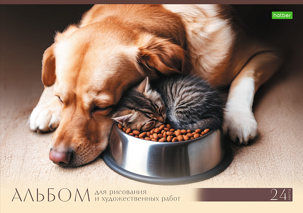 Альбом для рисования 24 листа "Хвостатые истории" - "ECO" А4ф на скобе 5 диз.в блоке