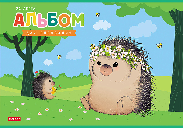 Альбом для рисования 32 листа "Крошка Дик" на скобе 5 диз.в блоке