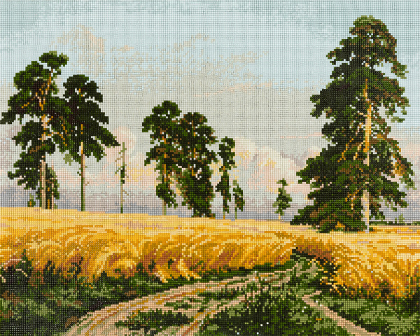 Алмазная мозаика 50*40 "ФРЕЯ" на подрамнике "Рожь. Иван Шишкин"
