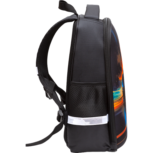 Рюкзак "Attomex. Optima. No Limits" школьный жесткий 37x28x18 см (17 л) вес 700 г, плотный износостойкий полиэстер с водоотталкивающей пропиткой, 1 отделение на молнии с разделителями для учебников c фиксатором на липучке, 2 боковых кармана сеткой на