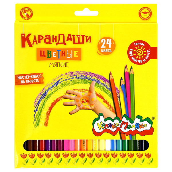 Карандаши 24 цв. "Каляка-Маляка" деревян., шестигран., карт.уп.