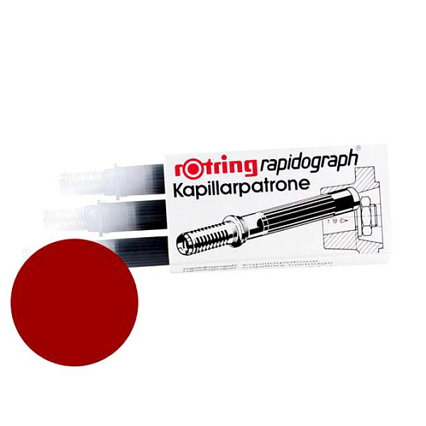 Картридж для рапидографа, 3 шт красный