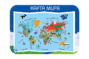 Настольное покрытие для лепки "КАРТА МИРА" пластик 430/640 
