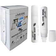 Маркер для обуви "deVENTE. Master Jumbo" скошенный наконечник, ширина линии письма до 14 мм, цвет - белый матовый, круглый корпус увеличенного диаметра, увеличенный запас чернил