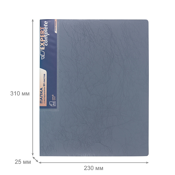 Папка 80ф "Expert Complete" Premier A4 700 мкм 25 мм волокно серый new