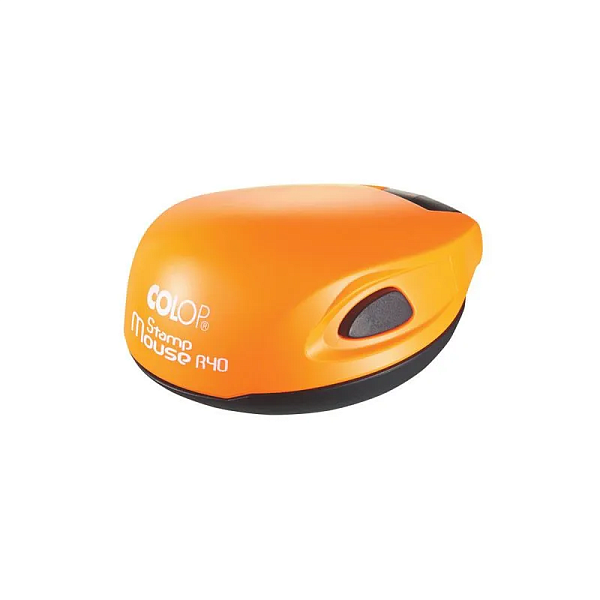 Оснастка д/круглой печати STAMP MOUSE R40 Neon oran, карман. "мышка" пластик. D40, корп неон оранжевый