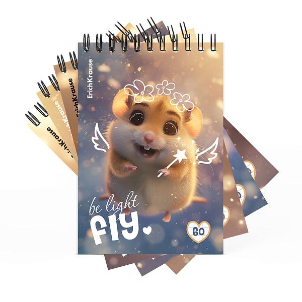Блокнот А6 60 л. кл. на спирали ErichKrause Fluffy, MIX-PACK