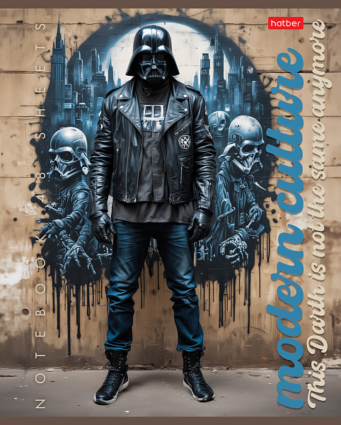 Тетрадь 48 л. кл. "Те самые герои" 65г/кв.м на скобе 5 диз.в блоке скругл.углы