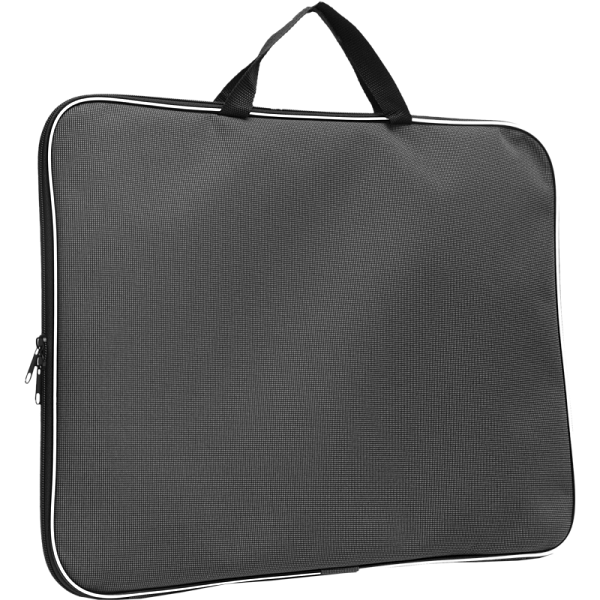 Папка менеджера "deVENTE. Oxford" A3 (45x34x2 см) текстильная, ткань Oxford с двухцветным плетением 600D c ПВХ покрытием, на молнии с трех сторон, с текстильными ручками увеличенной длины 24 см, цвета мокрого асфальта, индивидуальная упаковка