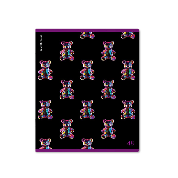 Тетрадь 48 л. кл. "Jelly Bear", металлизированная ламинация+твин-лак ErichKrause _MIX-PACK