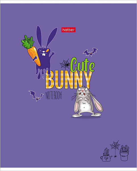 Тетрадь 48 л. кл. "Милый зайка" 65г/кв.м мат.ламин. 5 диз.в блоке скругл.углы