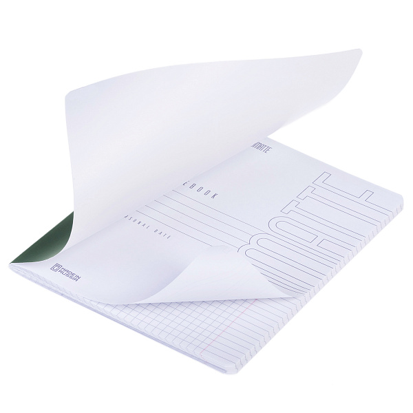 Тетрадь 48 листов в клетку "СОЛО- Малахит" 60-65г/кв.м на скобе Обл. мел.картон ламинация СОФТ ТАЧ зеленый запечатанный тит.лист скругл.углы