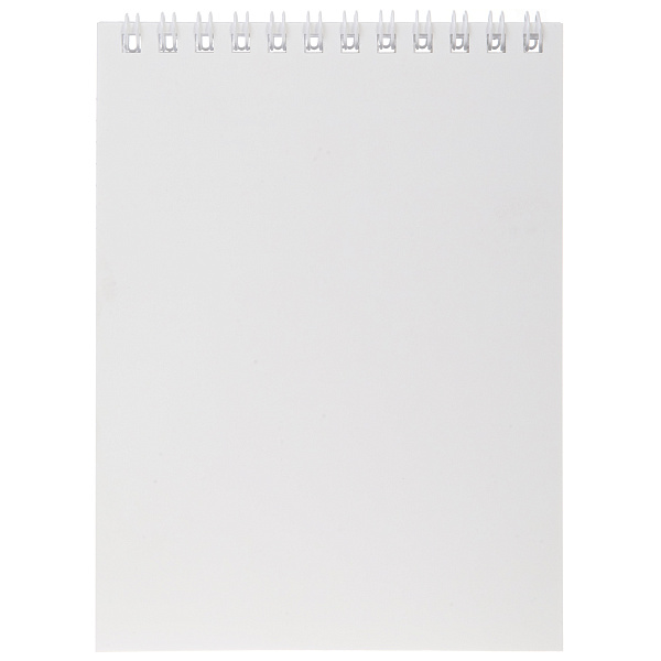 Блокнот А6 40 листов клетка на гребне "SoloMatte" - Арктический белый Обл. мел.картон ламинац.SOFT-TOUCH