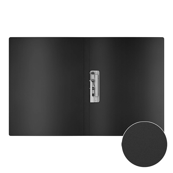 Папка с боковым зажимом ErichKrause® Matt Classic, A4, черный , пластиковая 