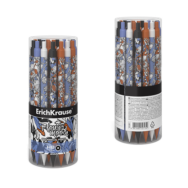 Карандаш автомат. 0,5 мм ErichKrause Tulips НВ (в тубусе)
