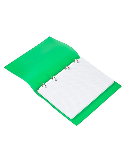 Обложка для тетрадных блоков 4 кольца А5, ПВХ 500 мкм, 166х223, зеленый