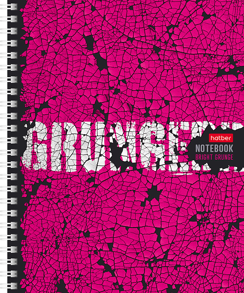 Тетрадь 96 листов в клетку на гребне "Яркий гранж" 65г/кв.м 4 диз.в блоке 