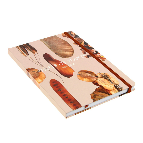 Блокнот А5 96 л. "Parts of plants" тв.переплет, печатный блок 70г/м2ручки+ляссе