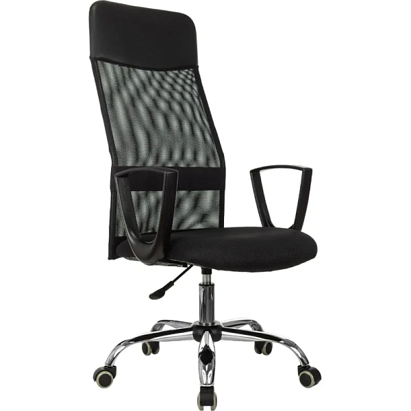 Кресло для руководителя VB_EChair-510 TW сетка/ткань черный хром