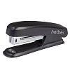 Степлер на 12 л. №10 Hatber Пластиковый 50 скоб захват 40мм с антистеплером Черный в картонной коробке