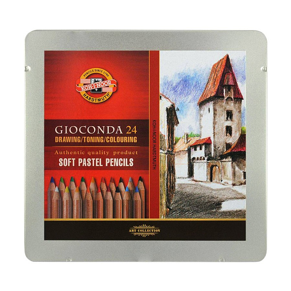 Пастель сухая в карандаше набор 24 цветов, GIOCONDA Soft 8828