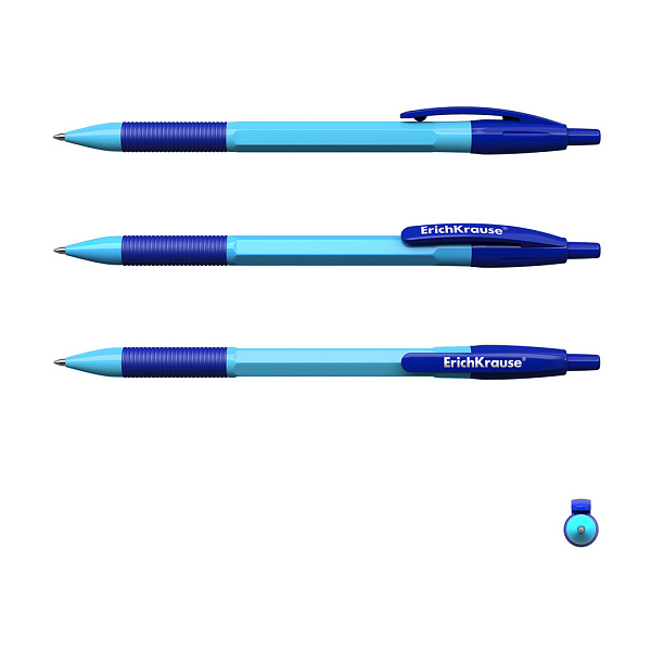 Ручка шариковая автоматическая ErichKrause® R-301 Neon Matic&Grip 0.7, цвет чернил синий (в коробке по 50 шт.)