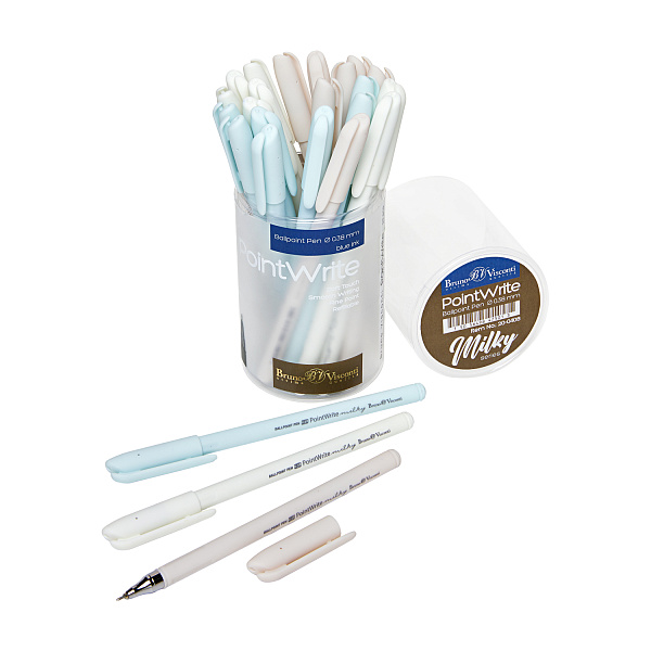 Ручка шариковая 0,38 мм "PointWrite Milky" СИНЯЯ  (3 цвета корпуса)